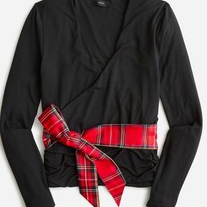 J Crew Tartan wrap top-NWT